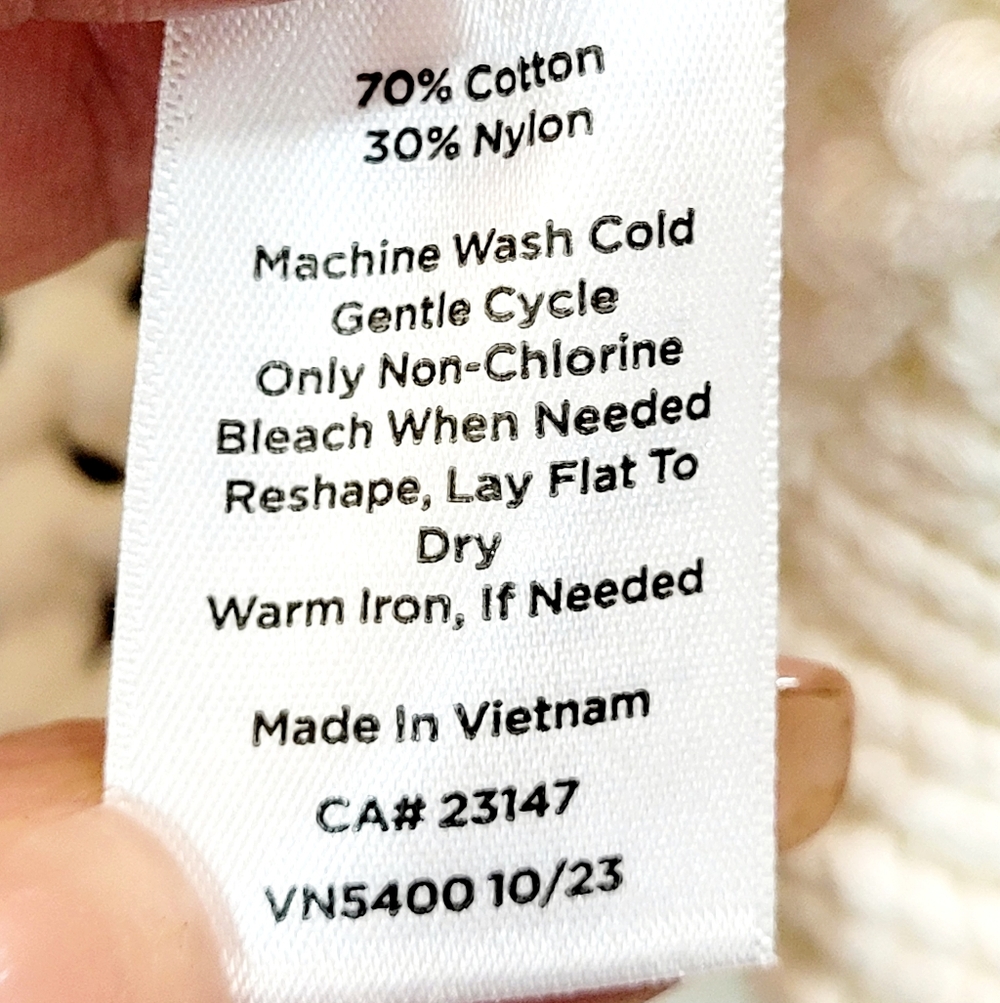 New Without Tags HAVEN WELL WITHIN Knot Stitch Henley Sweater Pullover White L - Picture 7 of 10
